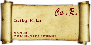 Csiky Rita névjegykártya