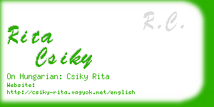 rita csiky business card